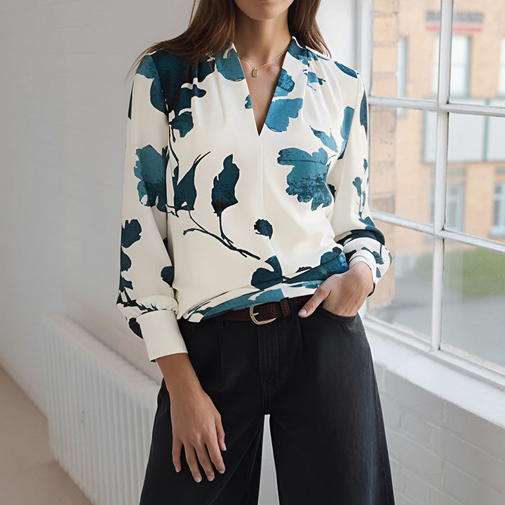 Damen Elegante Bluse mit floralem Muster Drune