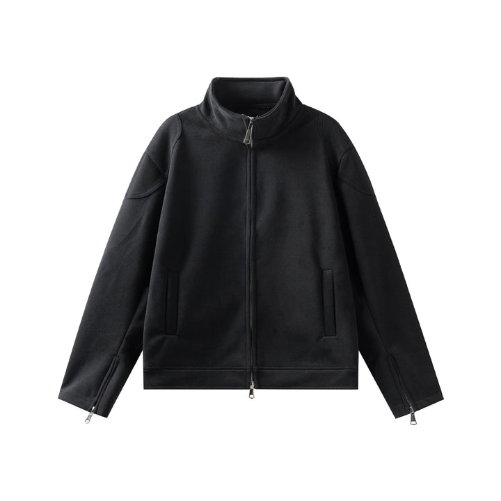 Unisex Hochgeschlossene Zip-Jacke aus French‑Terry mit Ärmelschlitzen und Eingrifftaschen Drune