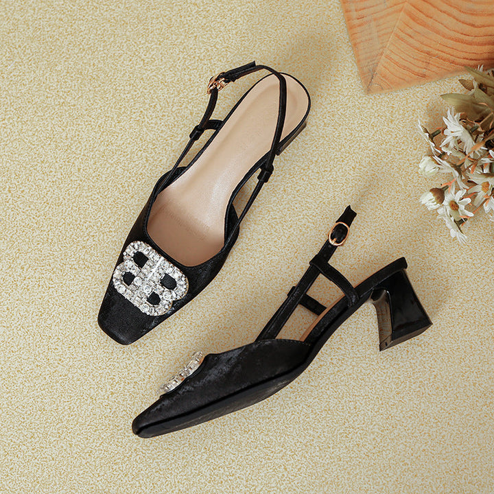 Damen Slingback-Pumps mit funkelndem Schmuck Drune