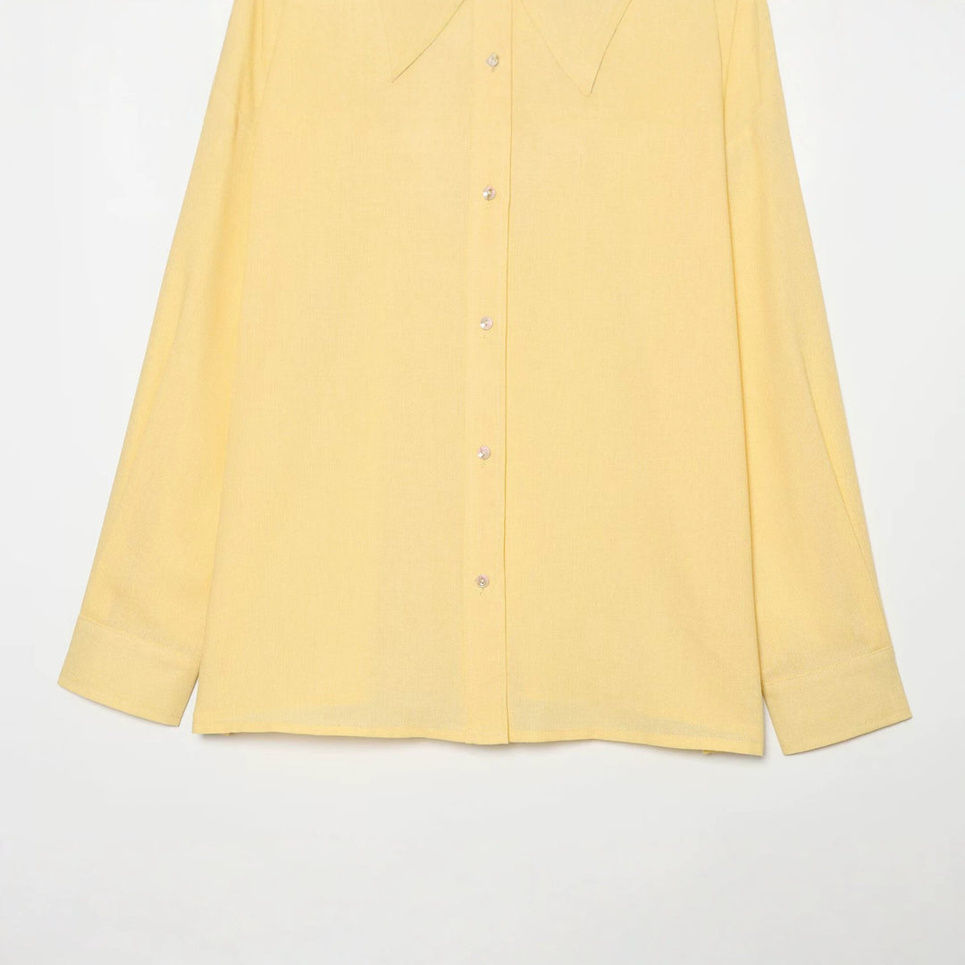 Damen Oversized Hemdbluse mit extra weitem Schnitt und spitzem Hemdkragen Drune