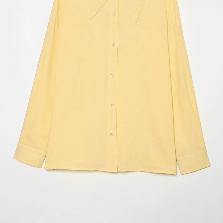 Damen Oversized Hemdbluse mit extra weitem Schnitt und spitzem Hemdkragen Drune