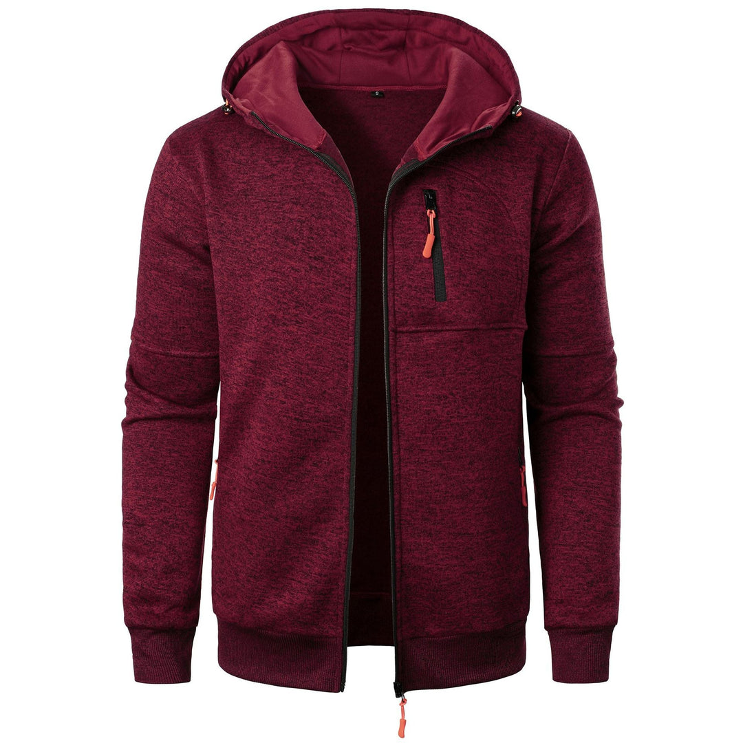 Drune | Herren Gemusterte Zip Kapuzenpulli
