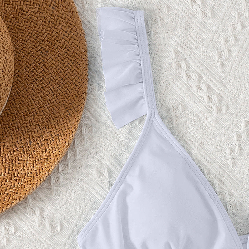 Damen Triangel-Bikinioberteil mit Rüschendetails Drune