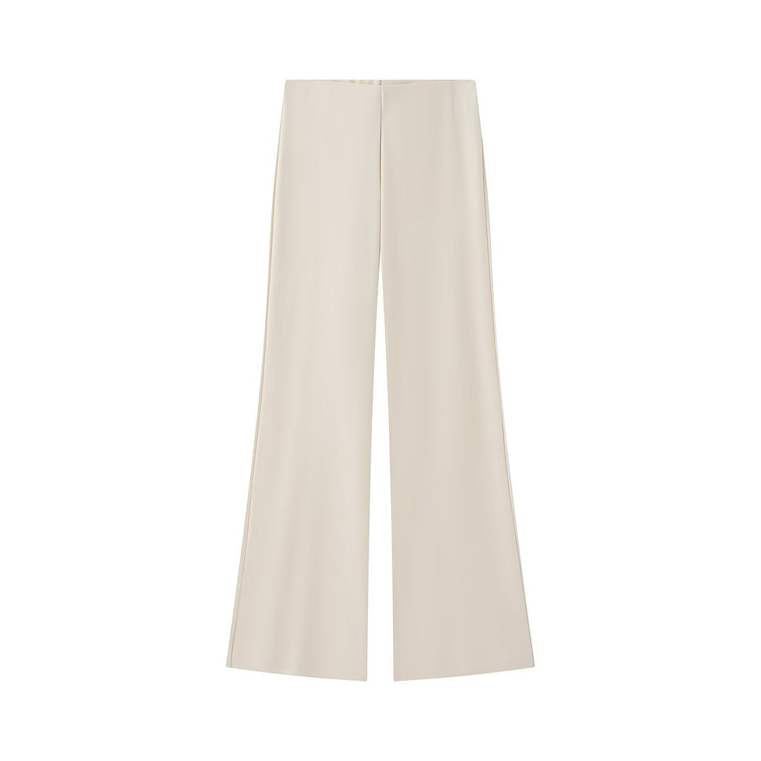 Damen Weite Satinhose mit hoher Taille und fließender Wide‑Leg‑Silhouette Drune