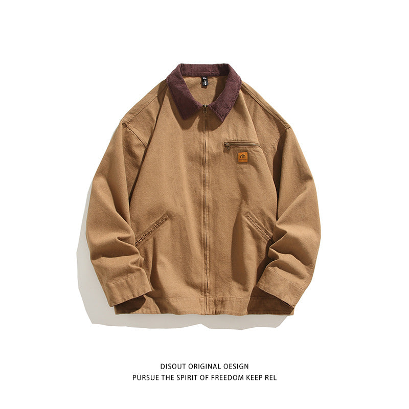Herren robuste Freizeitjacke mit hohem Kragen und praktischen Taschen Drune
