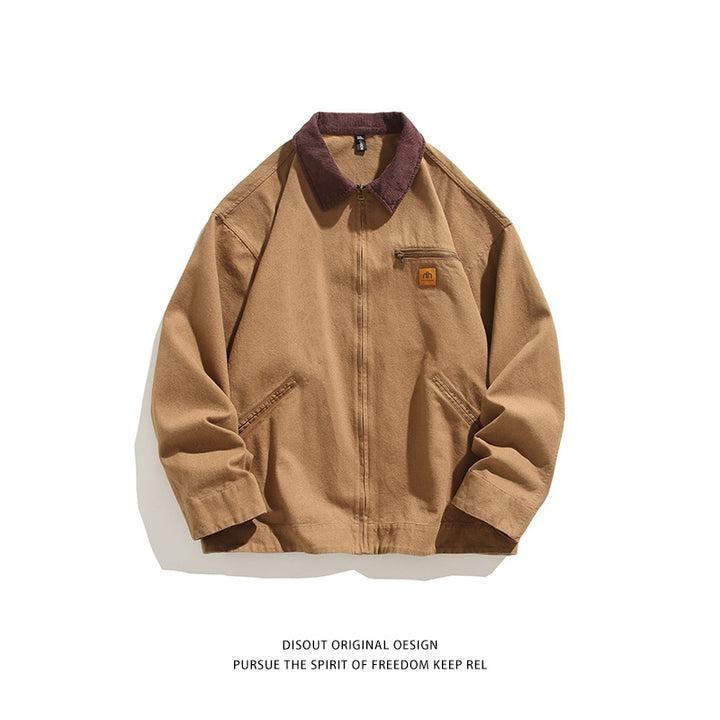 Herren robuste Freizeitjacke mit hohem Kragen und praktischen Taschen Drune