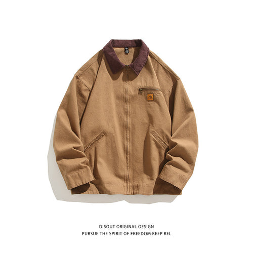 Herren robuste Freizeitjacke mit hohem Kragen und praktischen Taschen Drune