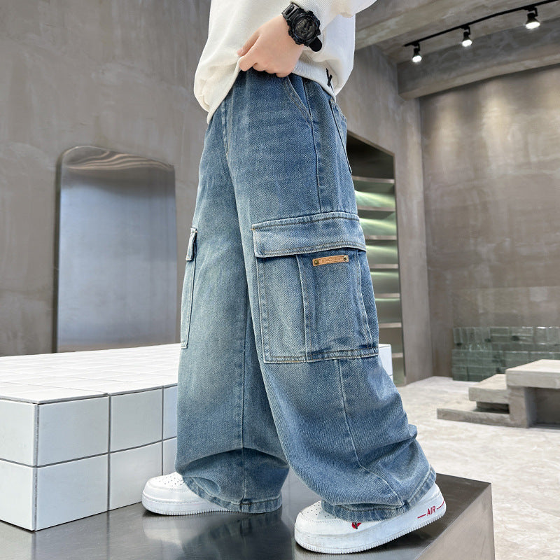 Herren Cargo-Jeans mit lässigem Schnitt und funktionalen Taschen Drune