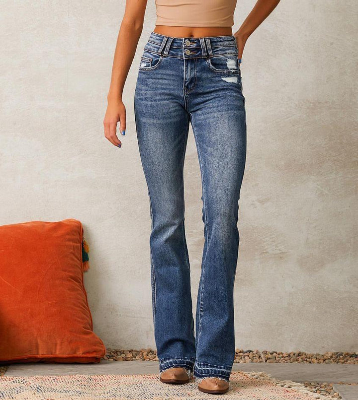 Damen Flared Jeans im Vintage-Stil Drune
