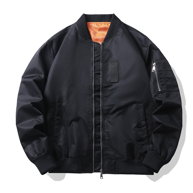 Herren -Isolierte, wasserabweisende Flug-Bomberjacke mit kontrastierendem, gestepptem Futter und Utility-Tasche am Ärmel Drune
