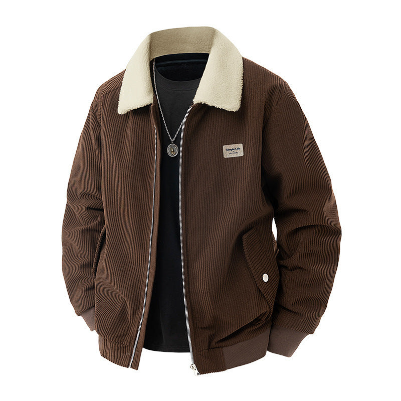 Herren modische Utility-Jacke mit Teddy-Kragen Drune