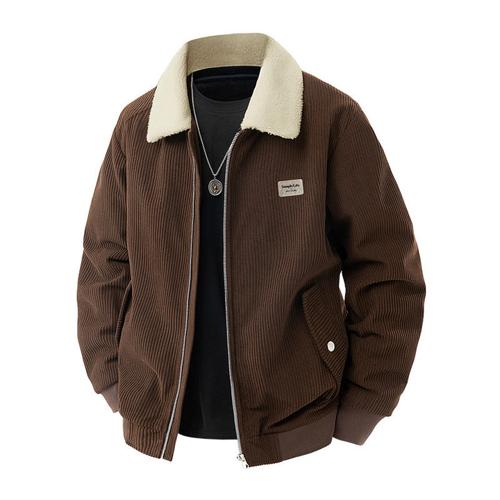 Herren modische Utility-Jacke mit Teddy-Kragen Drune