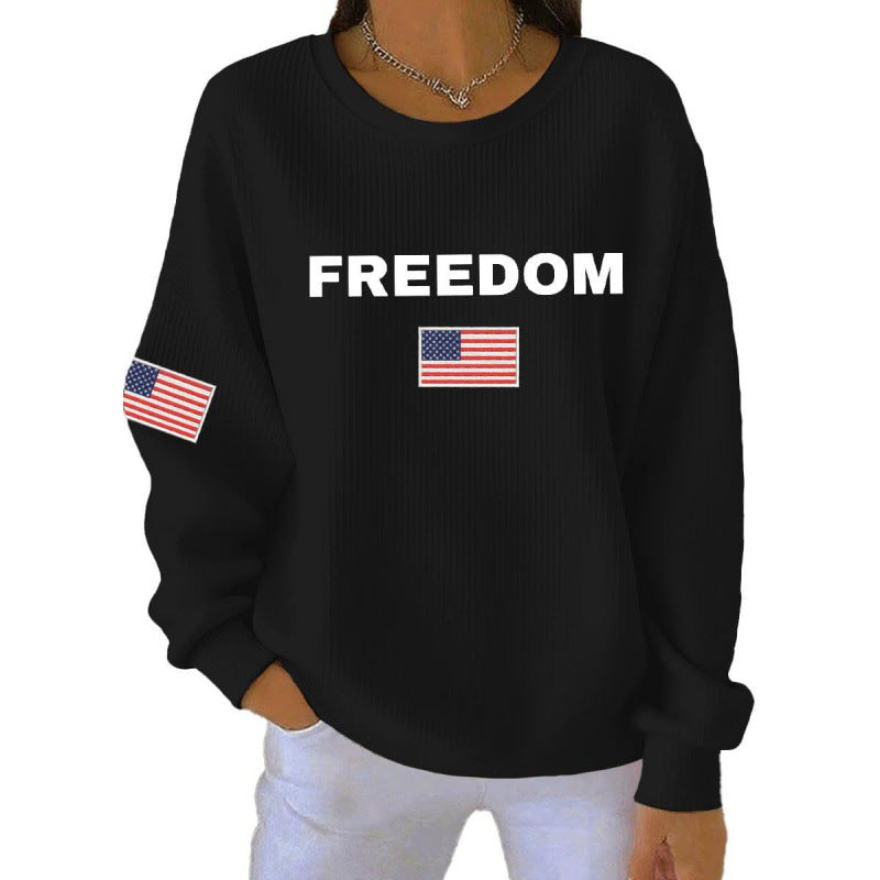 Damen Komfortabler Sweatshirt mit markantem Schriftzug Drune