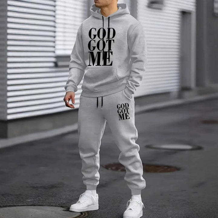 Herren Fragen Hoodie und Jogginghose Set Drune
