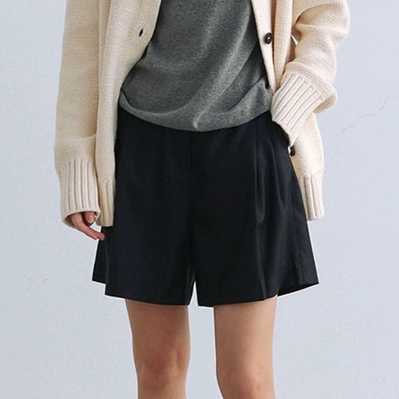 Damen elegante Hotpants mit hohen Bund und praktischen Taschen Drune