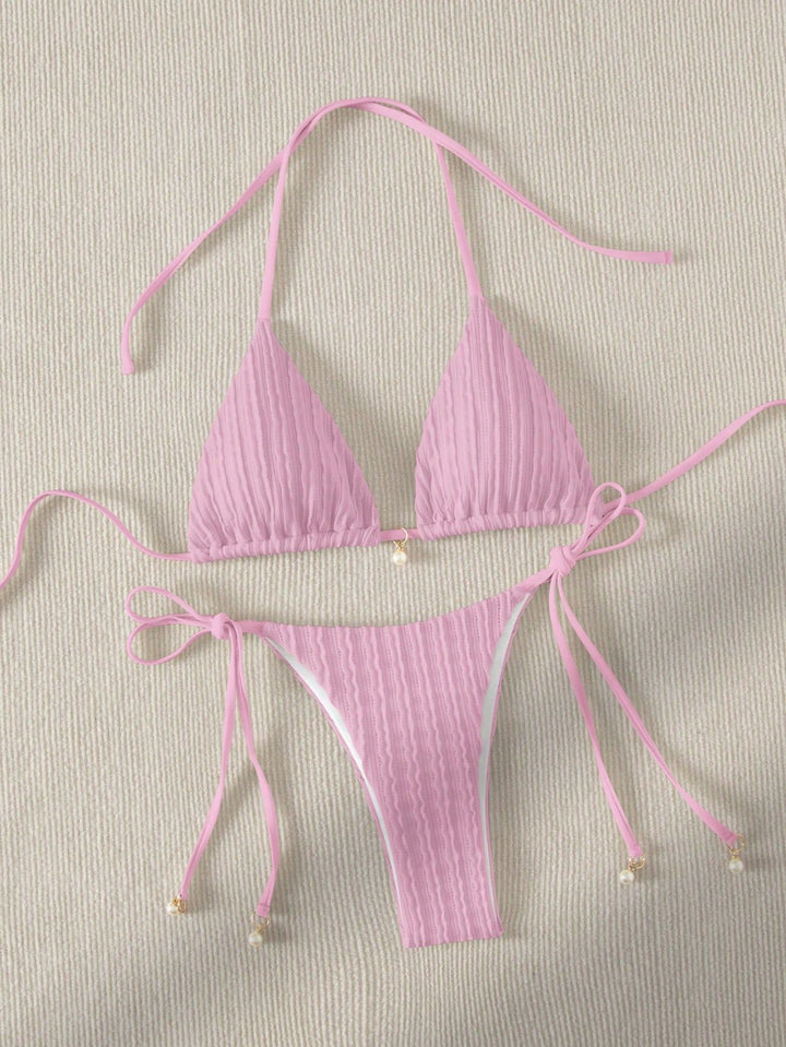 Damen Triangel-Bikini mit strukturierter Textur Drune