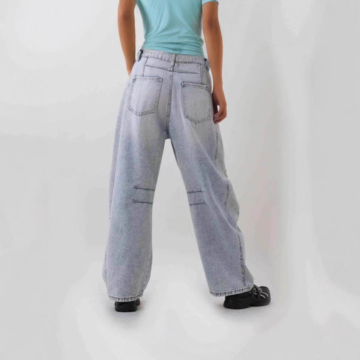 Damen weit geschnittene Destroyed Jeans Drune