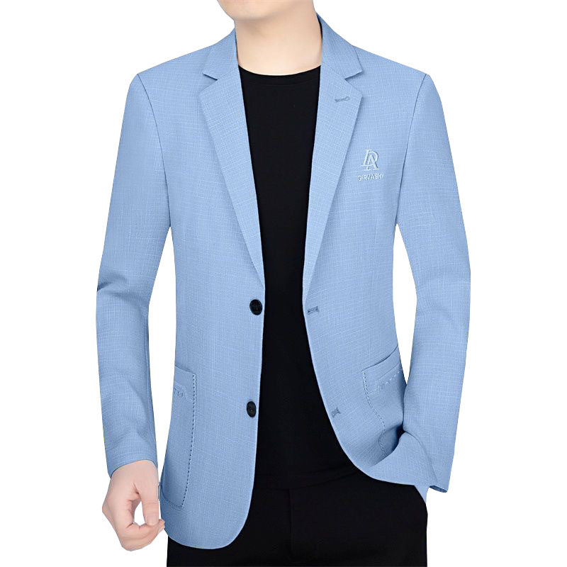 Herren Schmal geschnittenes Einreihiges City-Blazer mit strukturierter Wollmischung Drune