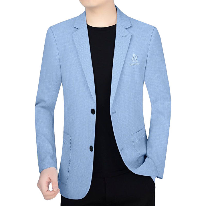 Herren Schmal geschnittenes Einreihiges City-Blazer mit strukturierter Wollmischung Drune