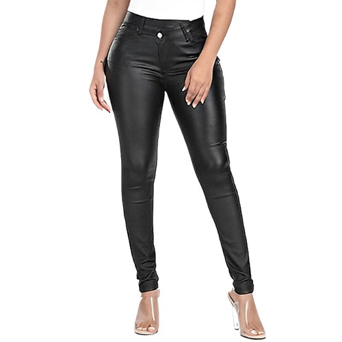 Damen Modische Kunstlederleggings Drune