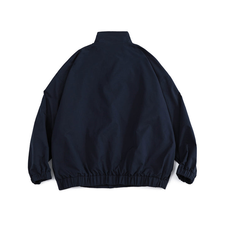 Herren Weit geschnittene leichte Windjacke mit hohem Stehkragen und elastischem Saum Drune