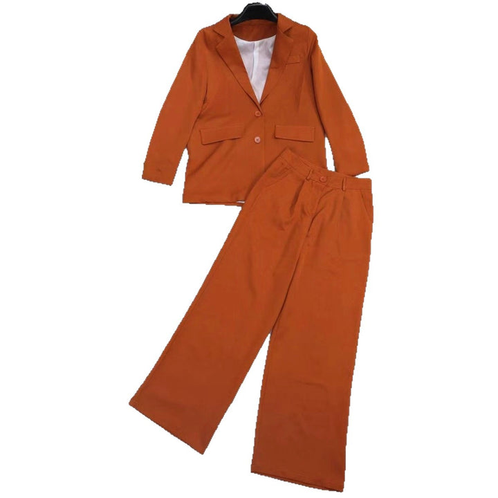 Damen Elegantes Oversized Blazer-Set mit weitem Hosenbund Drune
