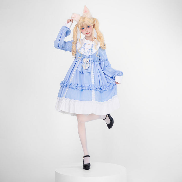 Damen Verspieltes Kostümkleid mit Rüschen und Teddybär-Motiv Drune