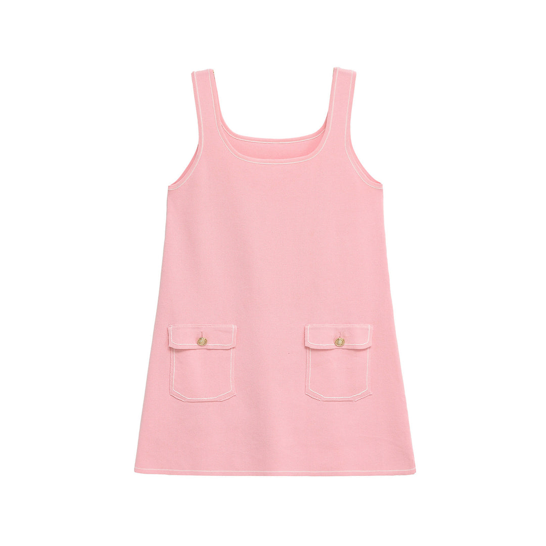 Damen Casual A-Line Sommerkleid mit funktionalen Taschen Drune