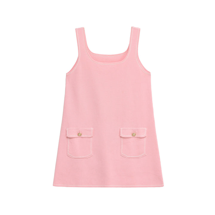 Damen Casual A-Line Sommerkleid mit funktionalen Taschen Drune