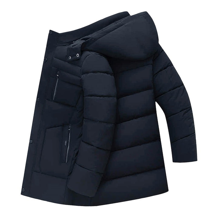 Herren Wattierte Parka-Jacke mit Kapuze, Teddyfutter & winddichter Isolierung Drune