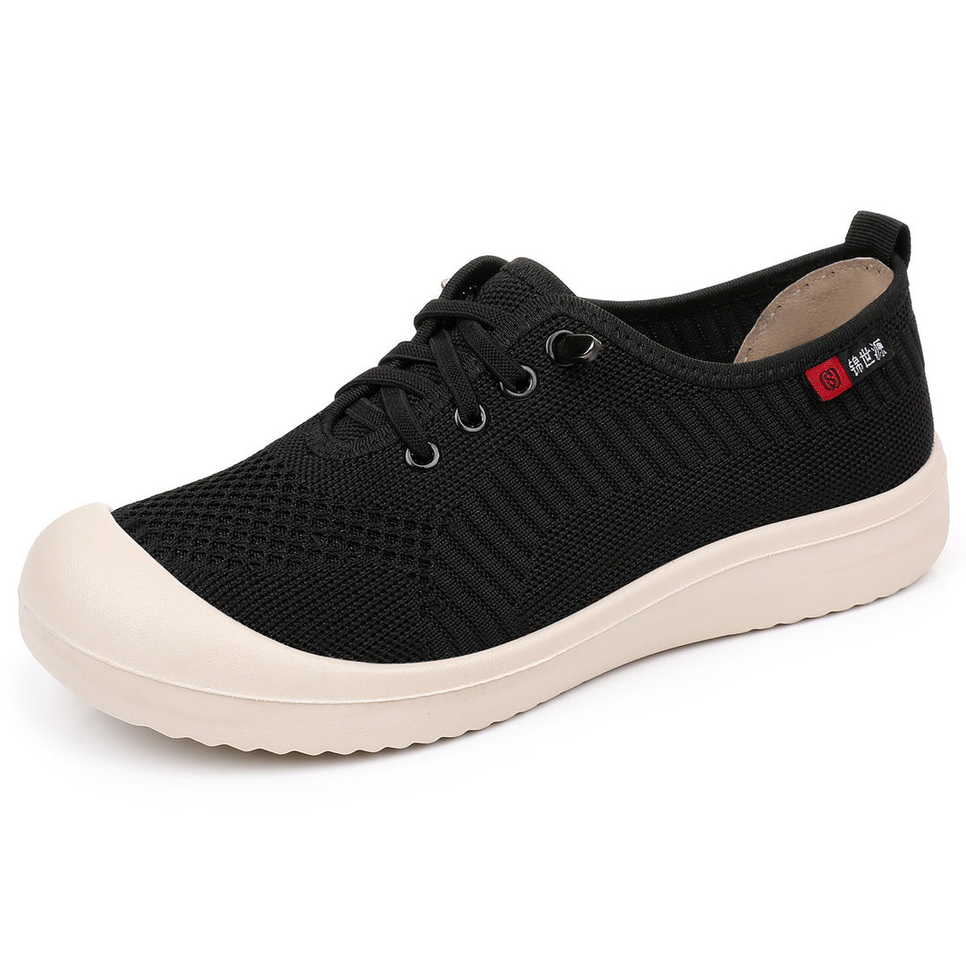 Damen nan leichter atmungsaktiver Strick-Slip-On Freizeitschuh mit stoßdämpfender Leichtlaufsohle Drune