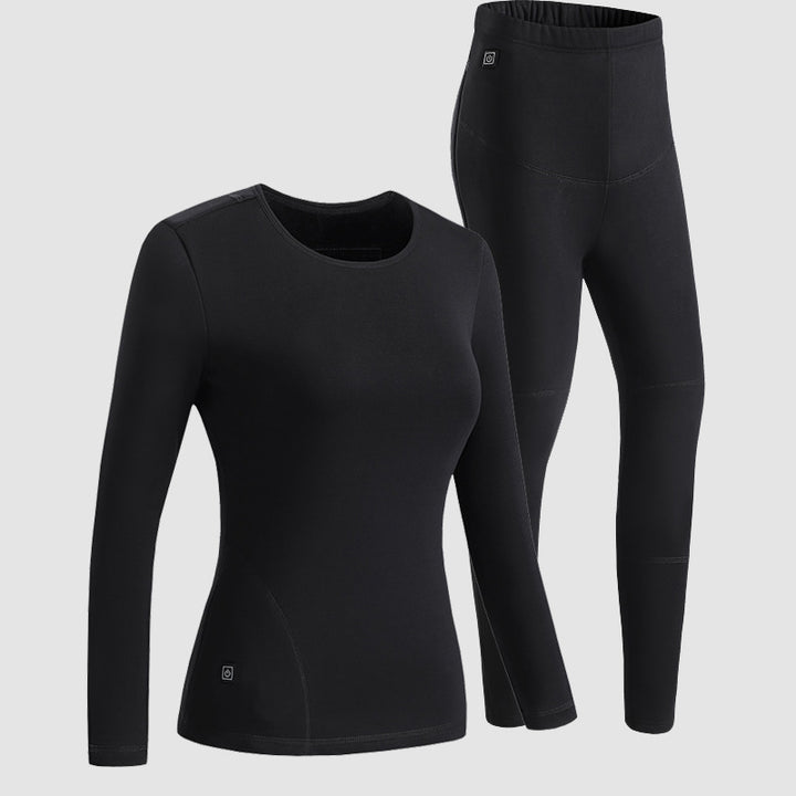 Damen Eng anliegendes Thermo-Funktionsset mit Langarmshirt und hoher Thermoleggings Drune