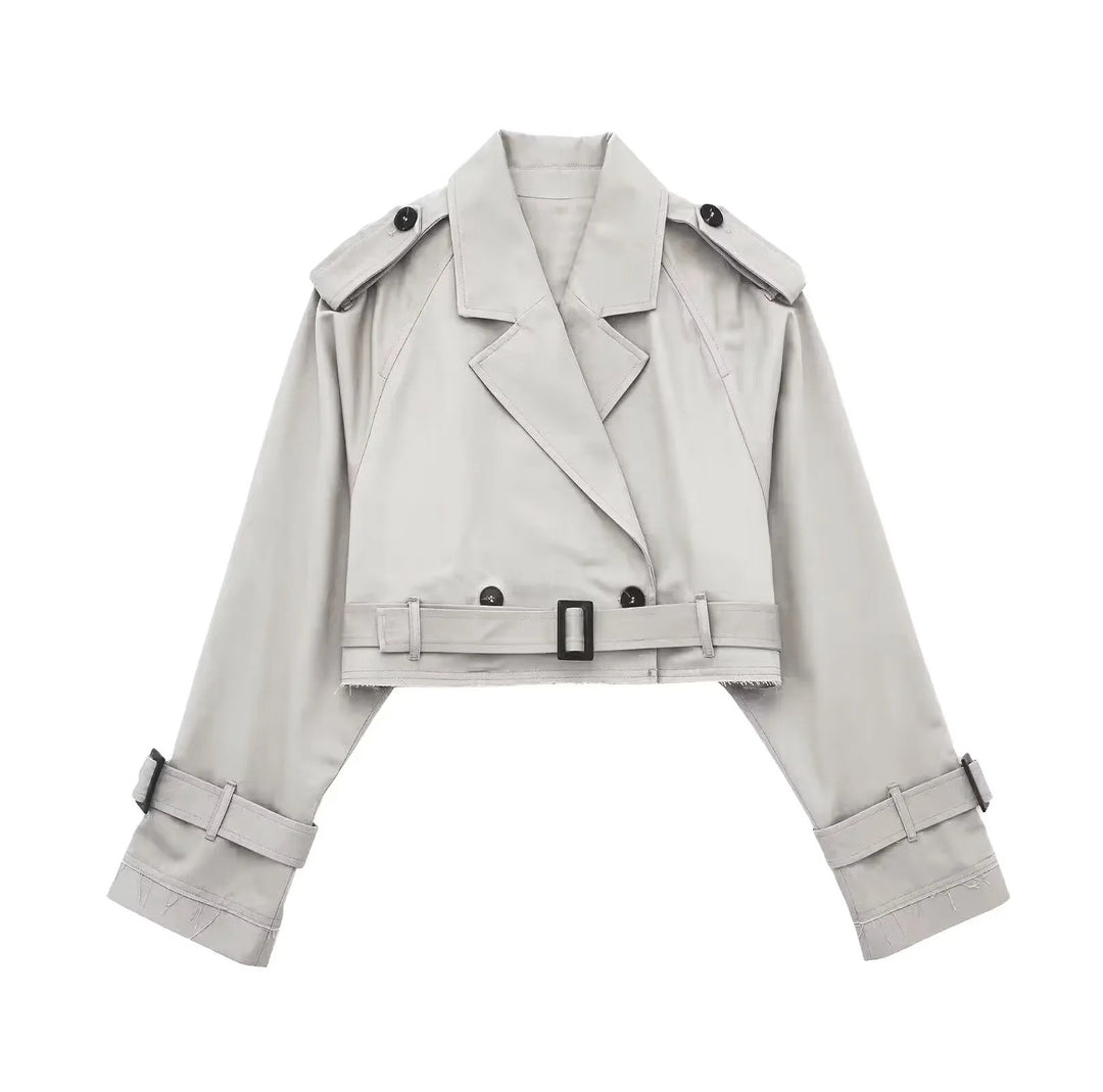 Damen Modische Kurztrenchjacke