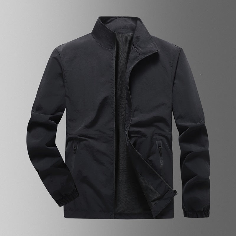 Herren Leichte Windjacke mit hohem Kragen Drune