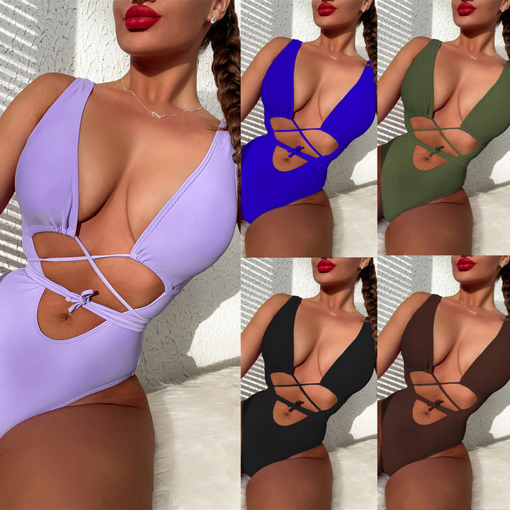 Damen eleganter Cut-Out Badeanzug Drune