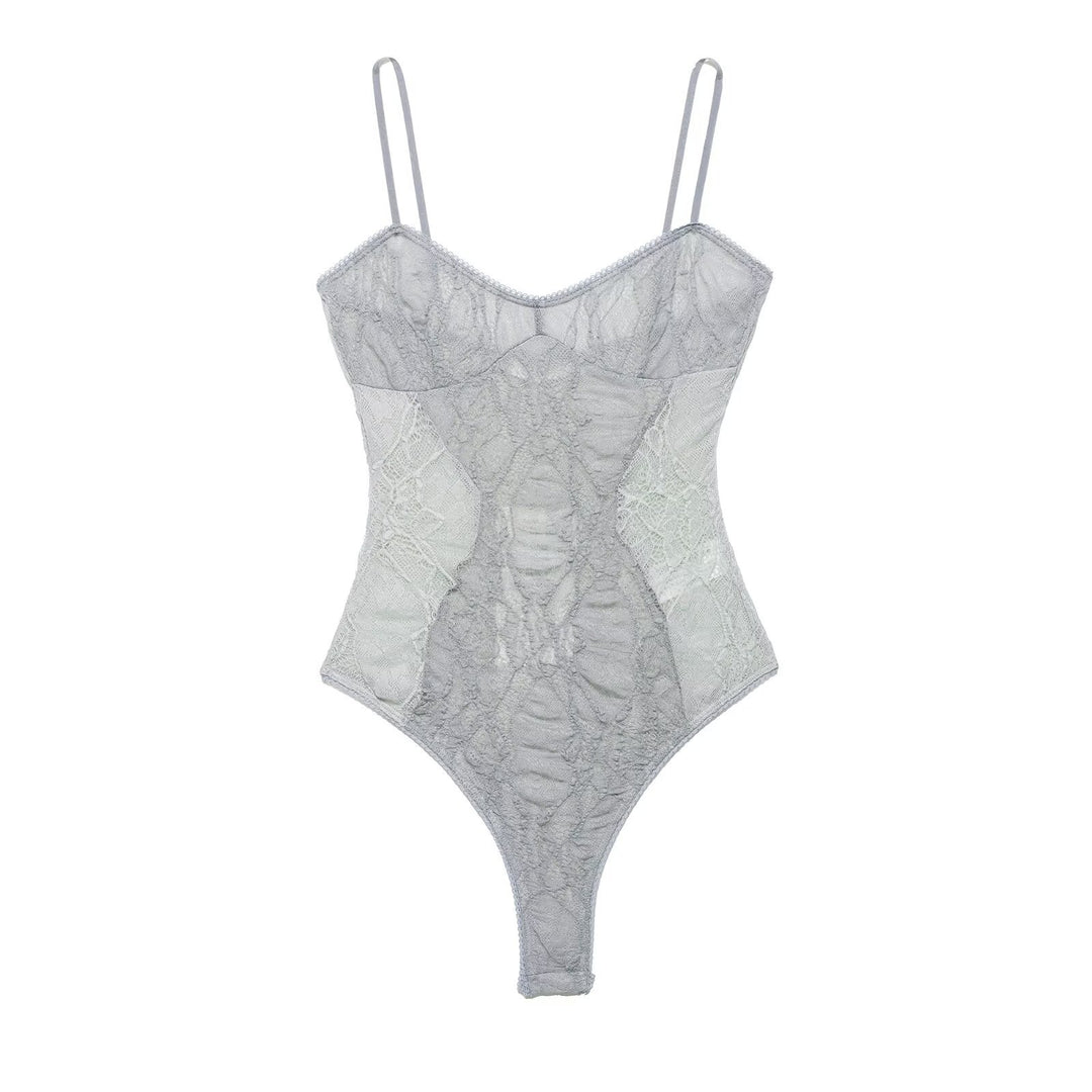 Damen Spitzenbody mit verführerischem Design und zarten Trägern Drune