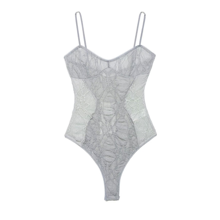 Damen Spitzenbody mit verführerischem Design und zarten Trägern Drune