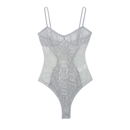 Damen Spitzenbody mit verführerischem Design und zarten Trägern Drune
