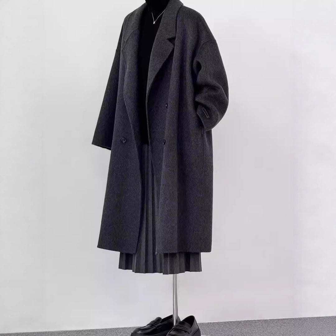 Damen Oversize Wollmantel mit weitem Revers und entspannter Silhouette Drune