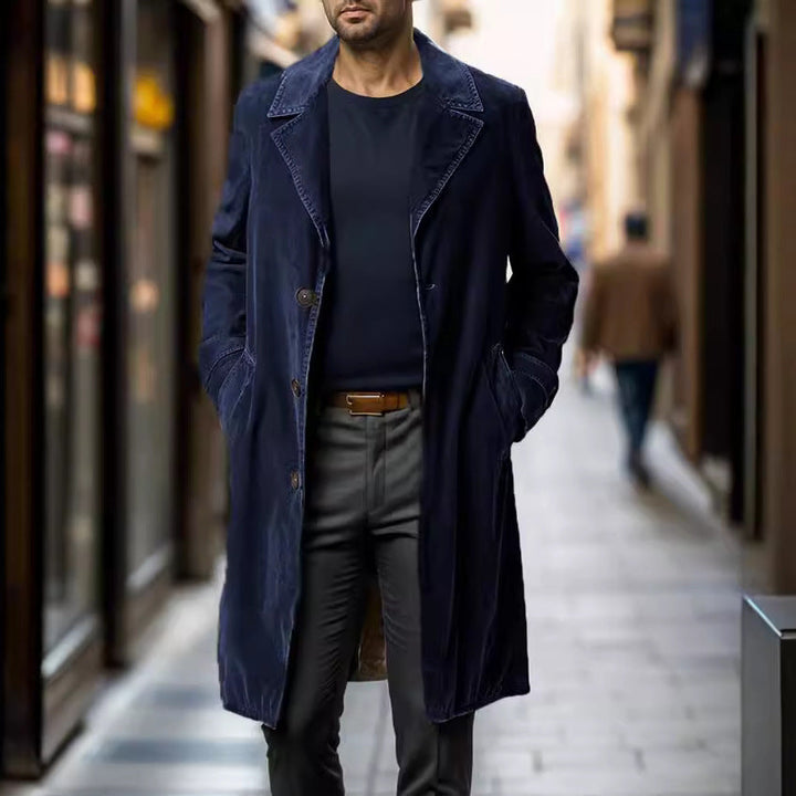 Herren eleganter Trenchcoat aus hochwertigem Gewebe mit praktischen Taschen Drune