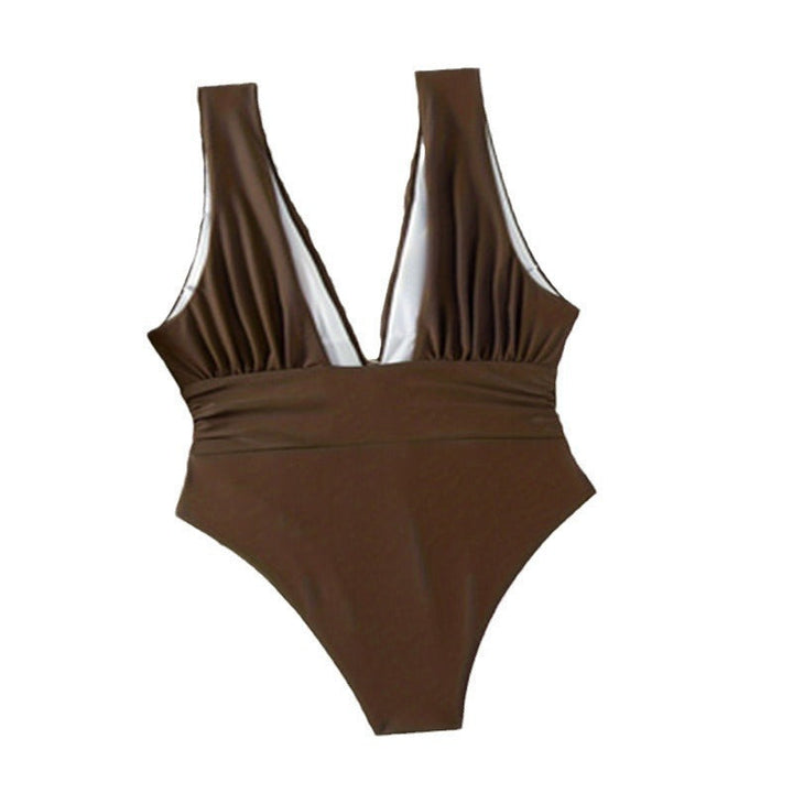 Damen Eleganter Einteiler Badeanzug mit Wickeloptik Drune