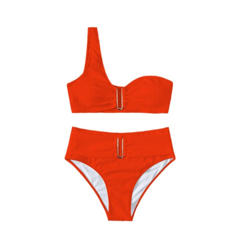 Damen High-Waist Bikini mit geschmackvollem Goldakzent Drune