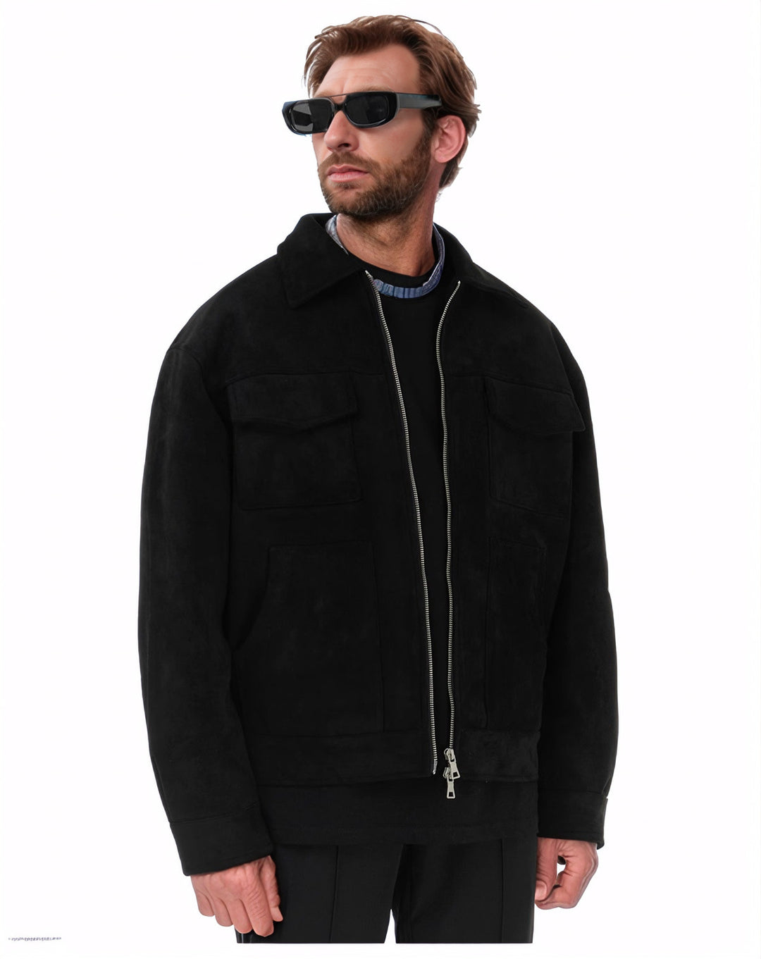 Herren lässige Suede Jacke Drune