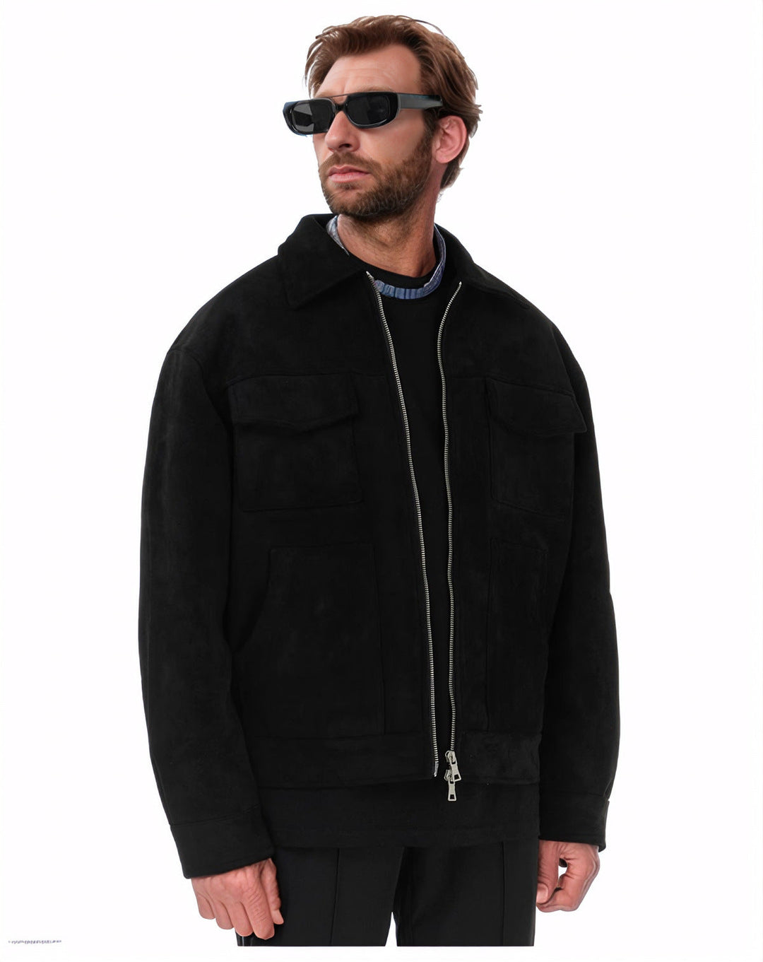 Herren lässige Suede Jacke Drune