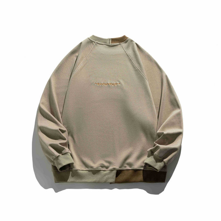 Herren Komfortabler Baumwoll-Sweatshirt mit Kontrastbündchen und Sticklogo Drune