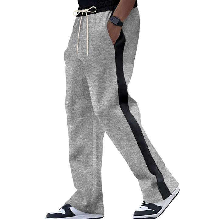 Herren nan Retro-Trackpants mit kontrastseitstreifen, geripptem Bund und ausgestelltem Bein Drune