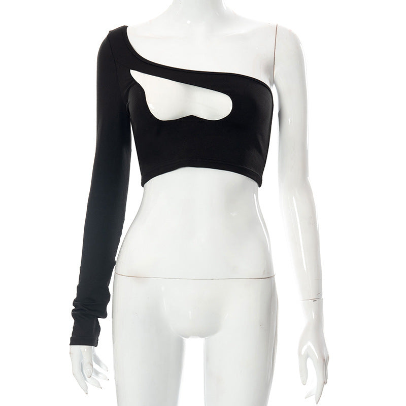 Damen asymmetrisches Cut-Out Shirt Drune