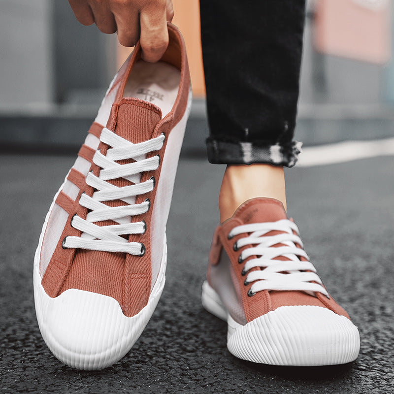 Herren atmungsaktive Low-Top Sneaker mit transparenten Mesh-Einsätzen Drune