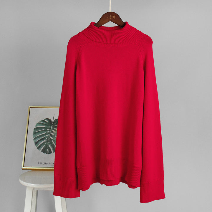 Damen Oversized Rollkragenpullover Drune