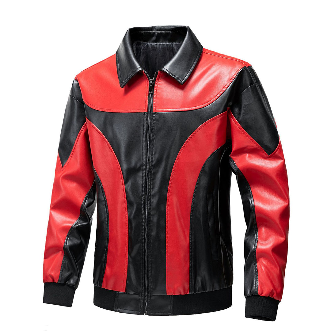 Herren Sportliche Lederjacke Drune